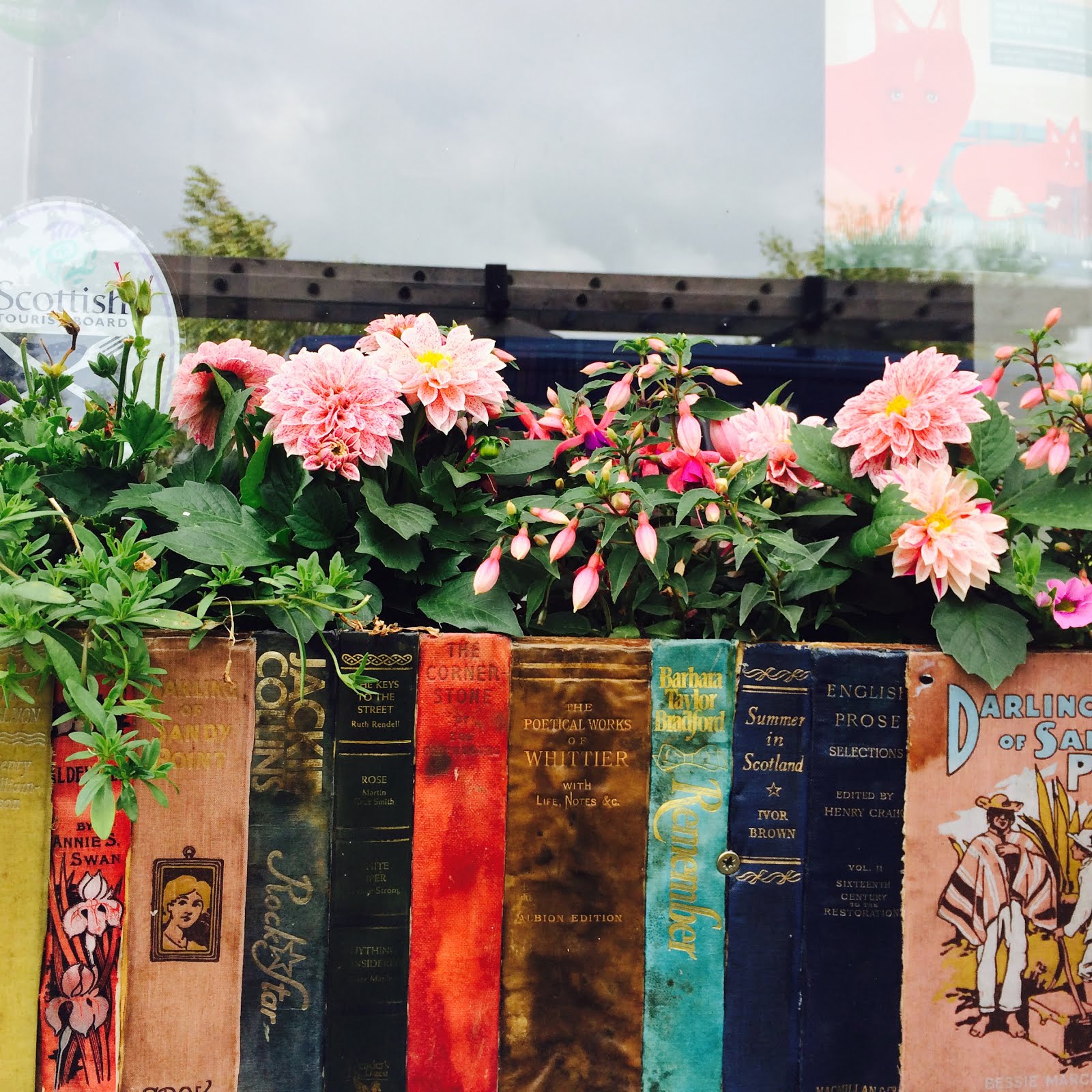 Beautiful books window box in Wigtown