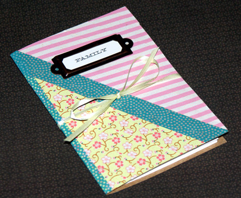 washi tape designed notebook with stripes florals polka dots and ribbon