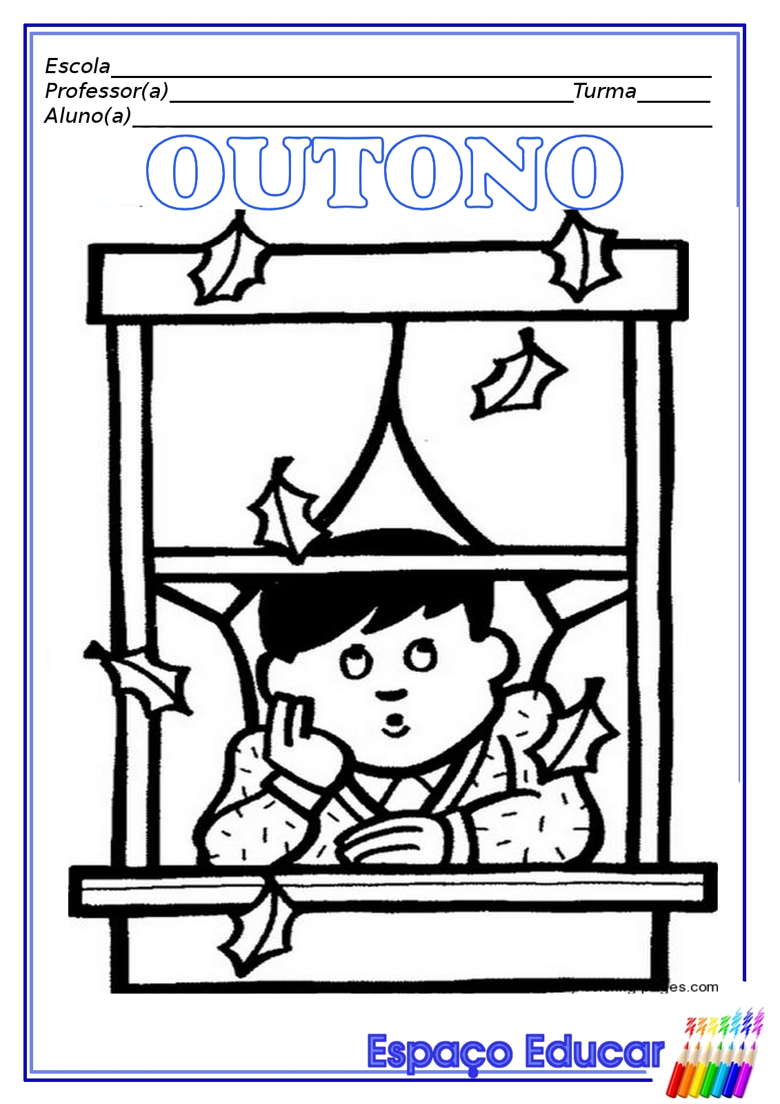 Desenhos de Outono para colorir, pintar, imprimir!ESPAÇO EDUCAR