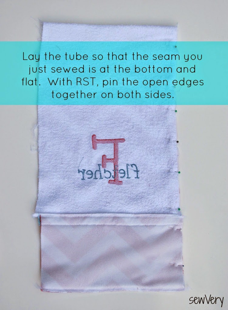 sewVery Embroidered Terry/Cuddle Burp Cloth Tutorial
