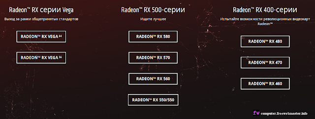 Видеокарты Radeon RX