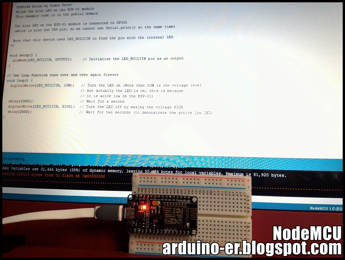 Papua Ny Guinea løn inflation Arduino-er: Blink NodeMCU on-board LED using Arduino IDE with ESP8266 core  for Arduino, and more examples