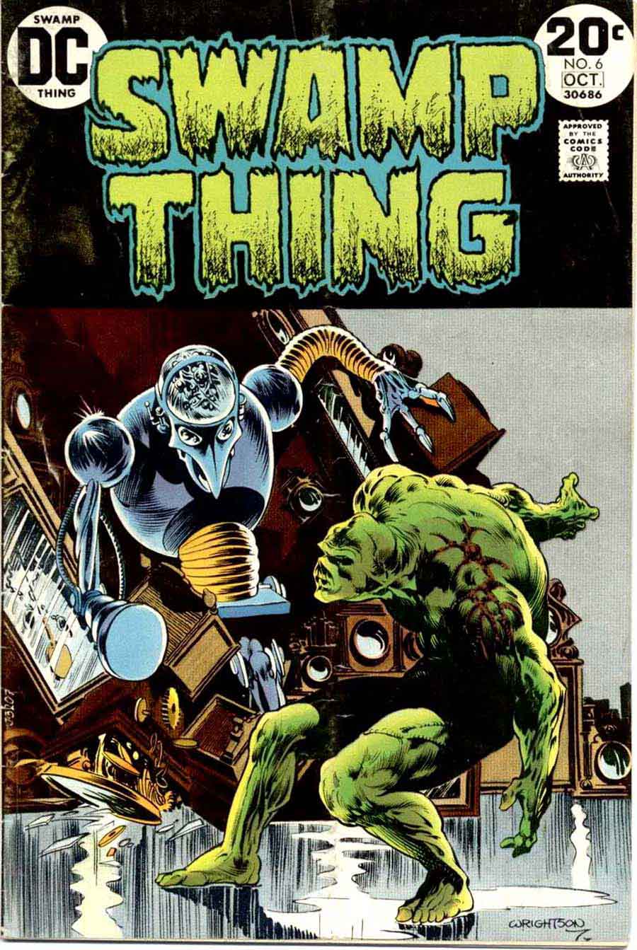 Swamp Thing #6 bronze age 1970s dc comic book cover art by Bernie Wrightson