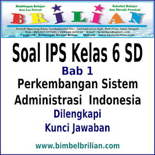 Download Soal IPS Kelas 6 SD Bab 1 Perkembangan Sistem Administrasi Indonesia Dan Kunci Jawaban