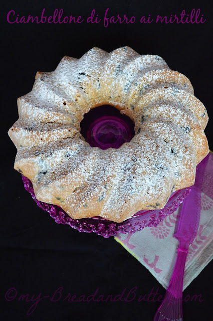 Cake with blueberries and organic spelt flour