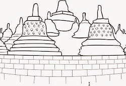 Gambar Mewarnai Candi Borobudur