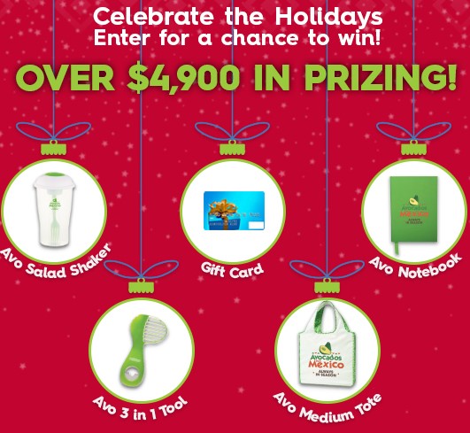 Avocados From Mexico #VidaAguacateSweepstakes Avocados From Mexico wants you to celebrate the holidays by entering daily for your chance to win gift cards and other great prizes!