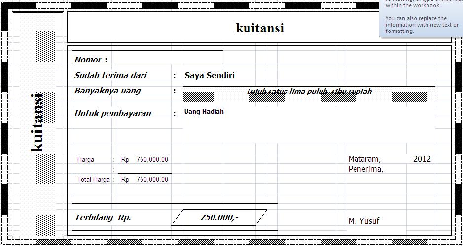 Contoh Kuitansi Up Surat Rasmi Ra