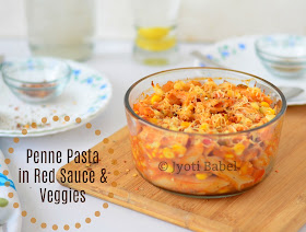 Penne Pasta in Red Sauce with Veggies Recipe | How to Make Penne Pasta in Red Sauce with Veggies | Italian Recipes. More such recipes at www.jyotibabel.com