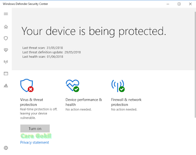 Cara Menghentikan Windows Defender Security Center