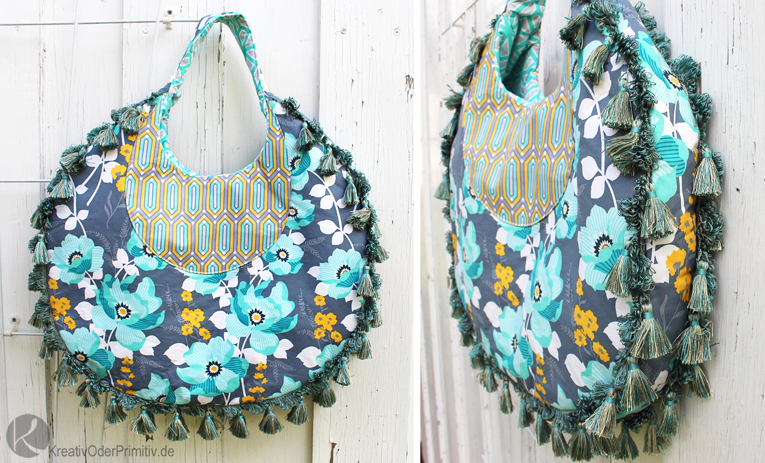 Kreativ oder Primitiv? Fringed Hobo Bag von Amy Butler