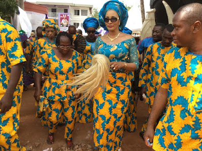 Bianca Ojukwu pictured at the funeral of Igbo Regent Onowu Igbonine, Chief Ozua Okoye
