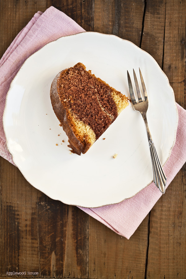 Marmorkuchen Stück Teller