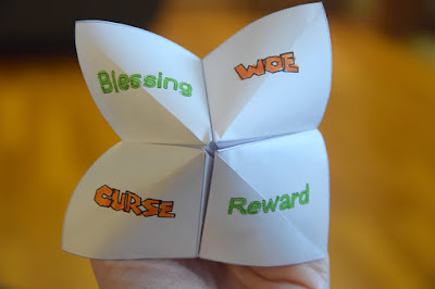 Beatitudes cootie catcher or fortune teller