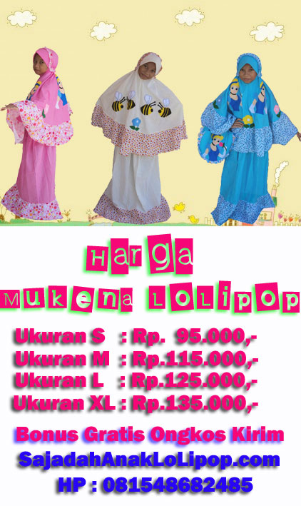 Mukena Anak Lucu Gratis Ongkos Kirim Se-Indonesia: Mukena Anak