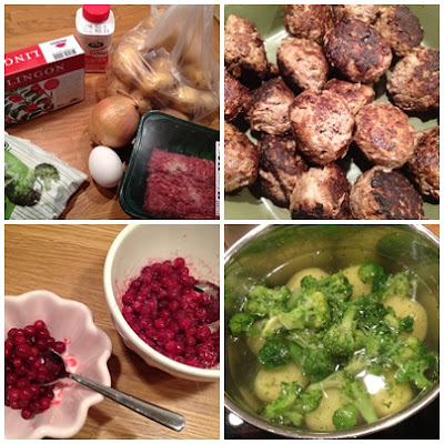 K%25C3%25B6ttbullar+collage - Pepparkakskryddade köttbullar med kokt potatis och gräddsås