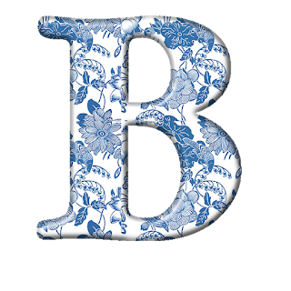 Alfabeto Floral en Azul. 