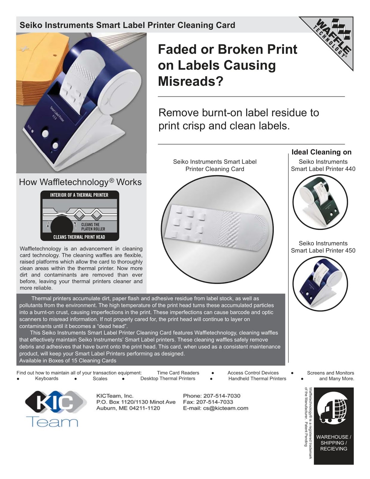 SEIKO INSTRUMENTS SMART LABEL PRINTER, SLP 650, SLP 620, SLP 650SE