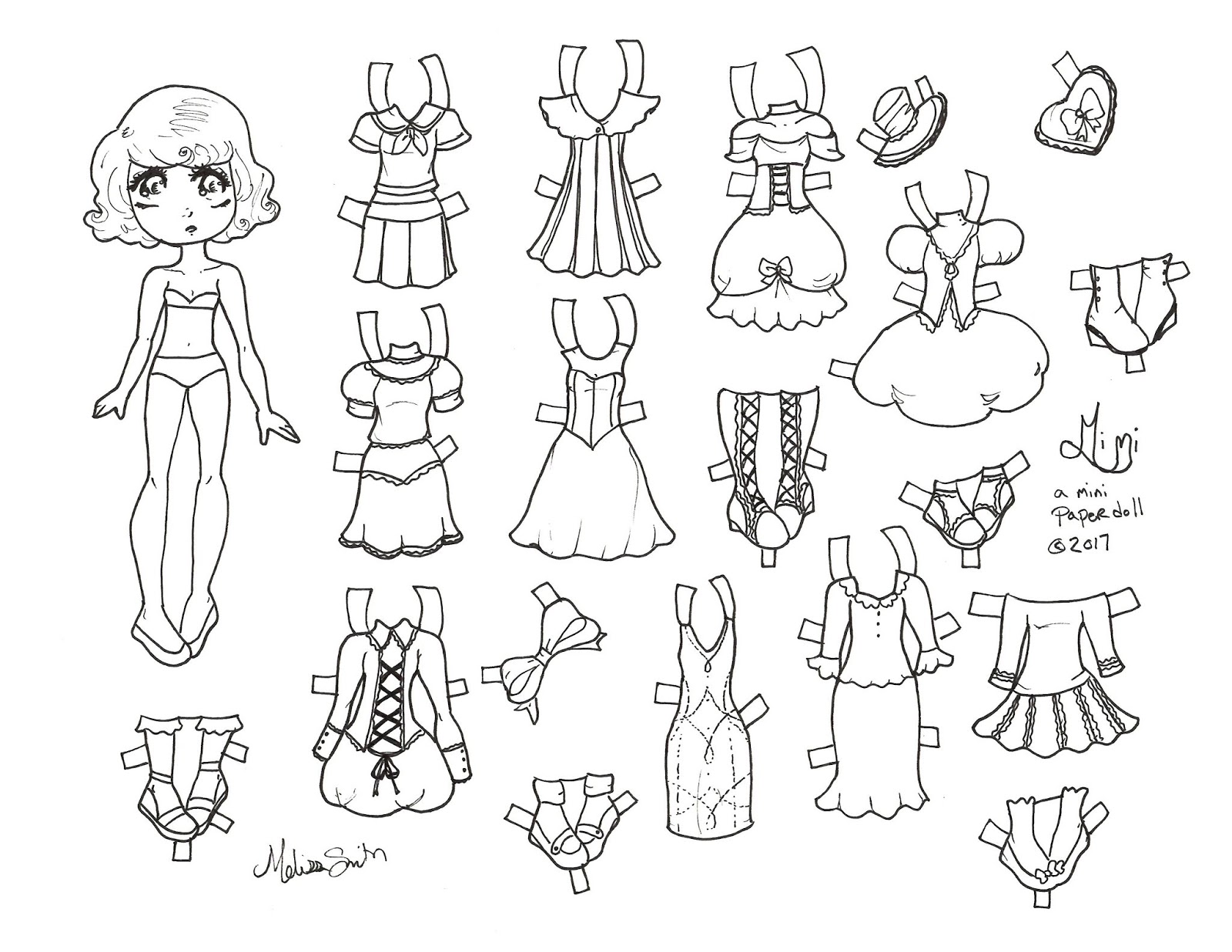 Miss Missy Paper Dolls Mimi A Mini Paper Doll