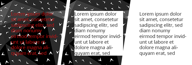 Gerade viel Text sollte einen einfachen Hintergrund haben. / Grafik © fieberherz.de Gerade viel Text sollte einen einfachen Hintergrund haben. / Grafik © fieberherz.de