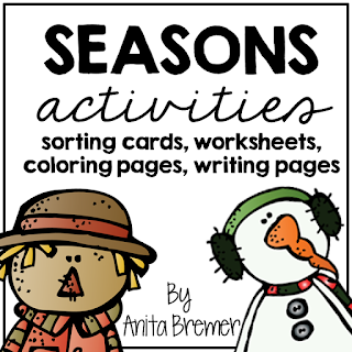 Four Seasons learning activities for Kindergarten and First Grade #seasons #sorting #kindergarten #1stgrade