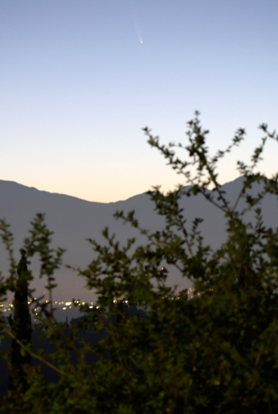 An image I took of comet NEOWISE lurking high above the San Gabriel Mountains in Southern California...on July 10, 2020. An image I took of comet NEOWISE lurking high above the San Gabriel Mountains in Southern California...on July 10, 2020.