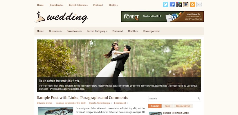 Wedding Free Blogger Template