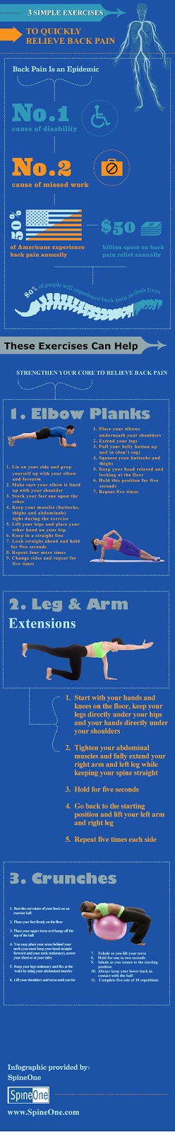 Infographic: Three Simple Exercises to Relieve Back Pain