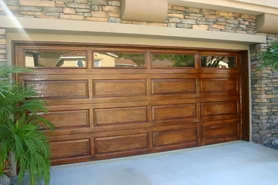 wood garage door color