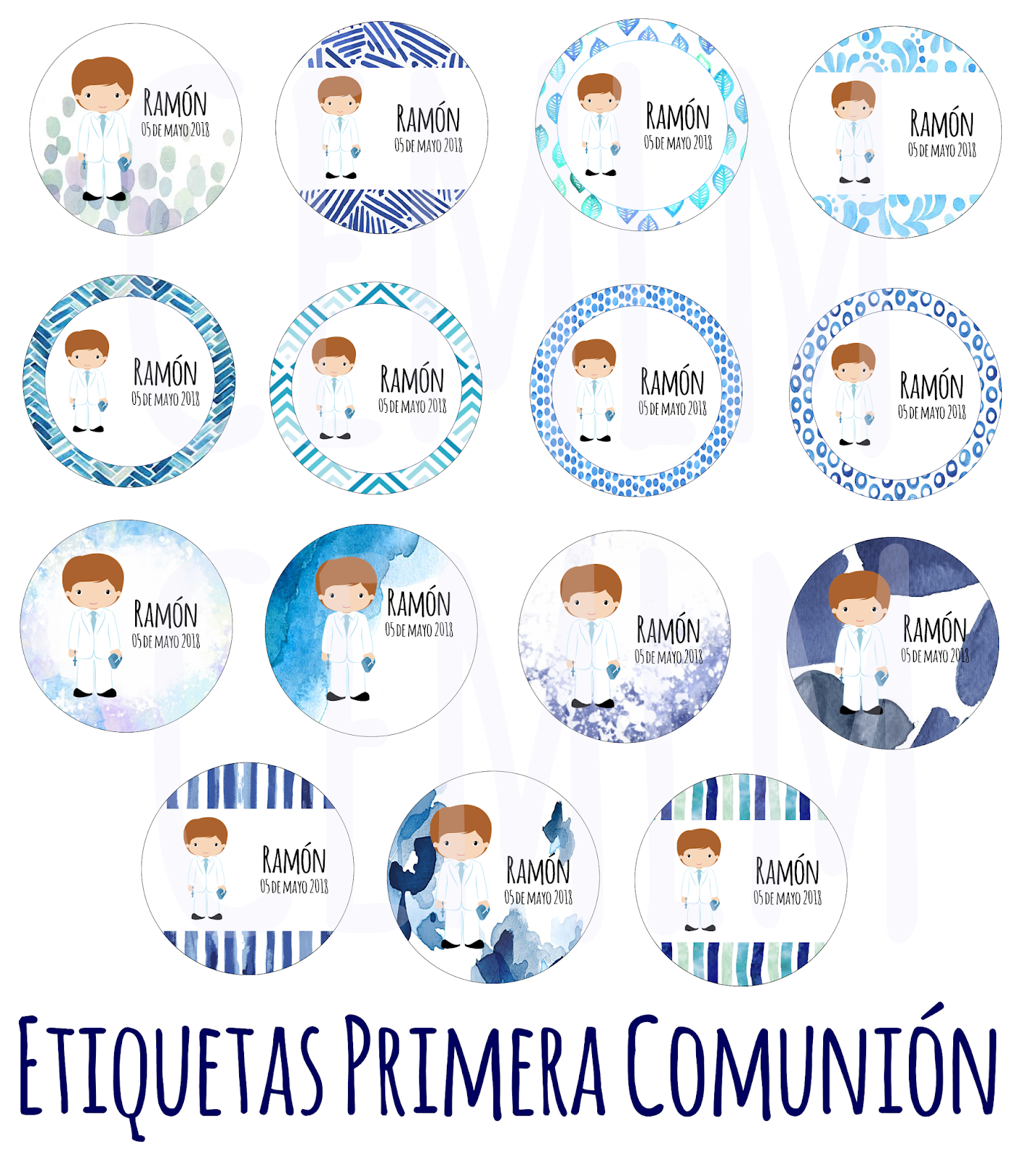 Celebraciones Especiales Miriam L.M Etiquetas personalizadas para