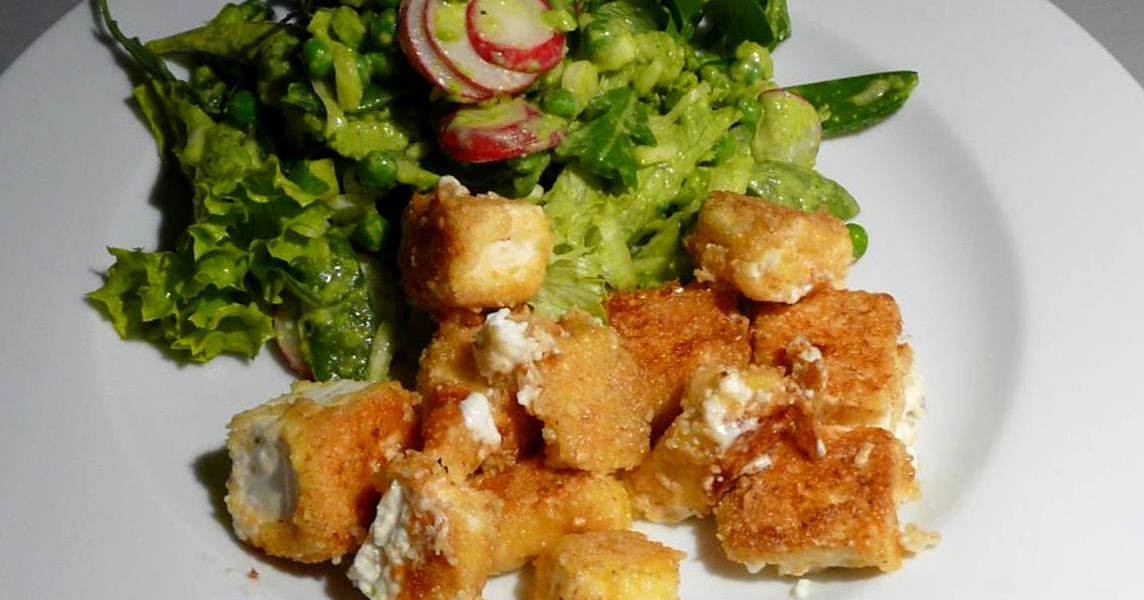 Kulinarische Welten zu Fisch- und Meeresfrucht: Panierter Schafskäse ...