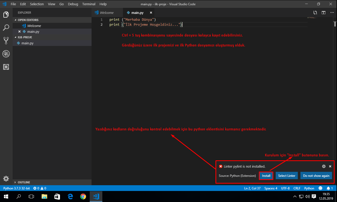 Python Hazırlık (Vscode ile Python Kullanımı) - Mustafa Sabri OĞUZ