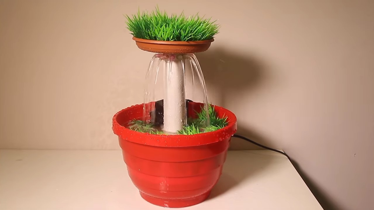 Make Water Fountain with Recycled Materials Step By Step SemiHigh