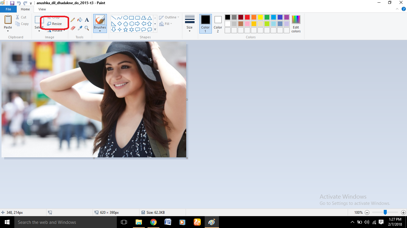 How to reduce image size with ms paint? How to resize the image with ms