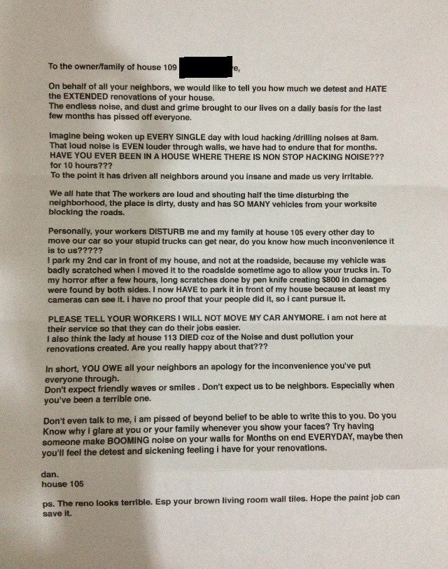 s m ong daniel ong i hosted ndp i love my multi letter of complaint about noisy neighbours
