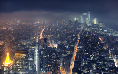 Vue de New York la Nuit - Fond d'écran en Ultra HD 4K 2160p