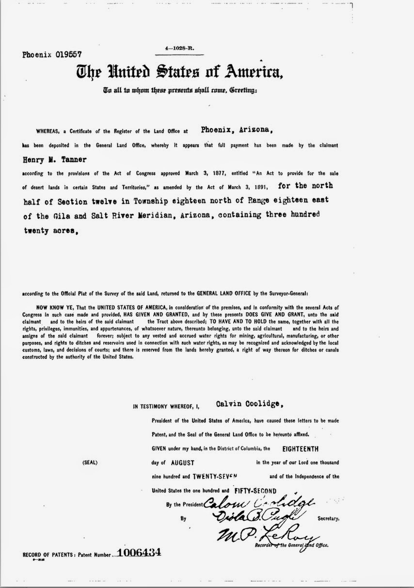 Here Is A Copy Of The Land Patent Issued To Him For 320 Acres In 1927 You Might Note That The Land Patent Was Signed By President Calvin Coolidge Here Is A Copy Of The Land Patent Issued To Him For 320 Acres In 1927 You Might Note That The Land Patent Was Signed By President Calvin Coolidge