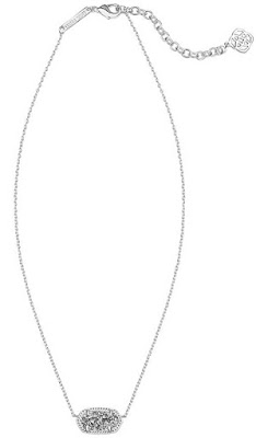 Elisa Silver Pendant Necklace in Platinum Drusy