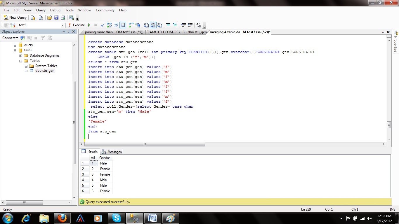 use of constraint key word and select record from table with condition ...