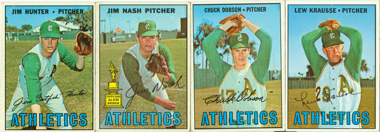 1967 Topps Baseball Kansas City Athletics Spring Training Shots