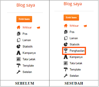 Memunculkan Google Adsense pada Dasbor Blog Memunculkan Google Adsense pada Dasbor Blog