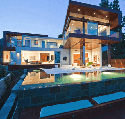 60 desain rumah mewah 2 lantai dengan kolam renang