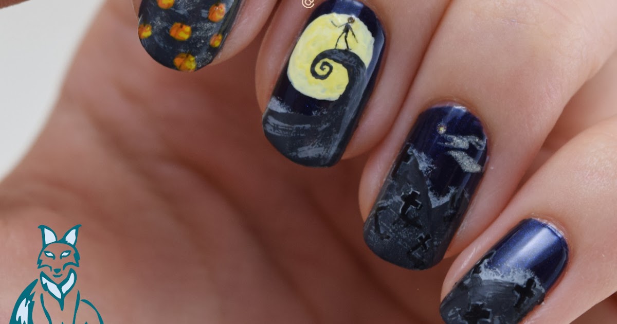 4. "Nightmare Before Christmas" Nail Design Ideas - wide 1