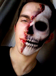 makeup halloween half skull face sugar paint scary maquillaje skeleton easy catrina wow mens dia terror cool catrin guys blood