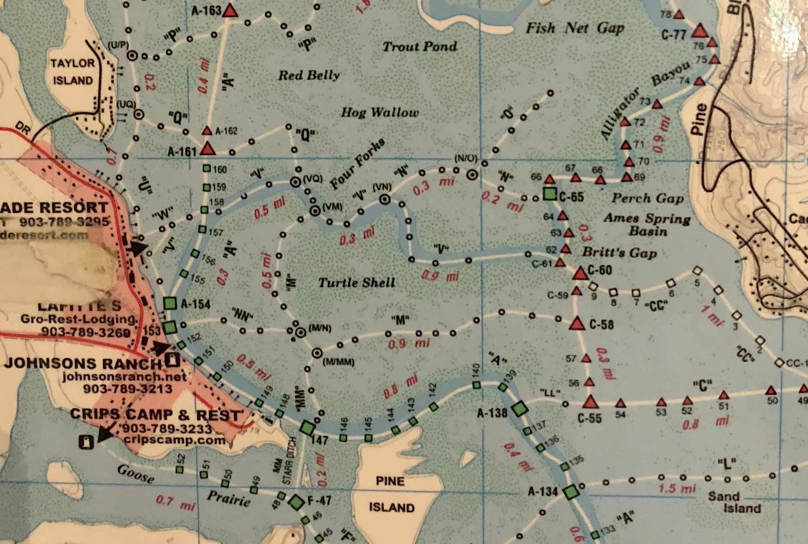 Caddo Lake Trail Map