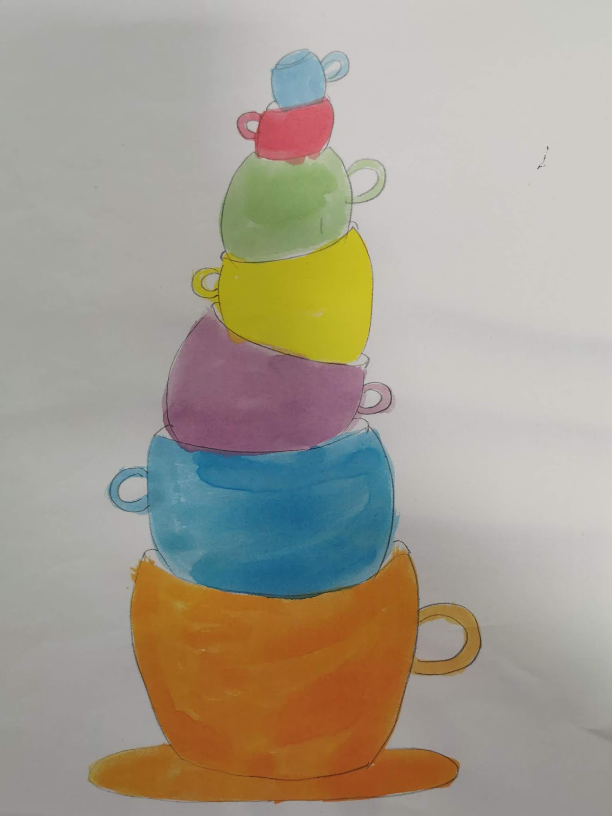 Once upon an Art Room Stacked, Patterned Teacups