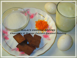orange chocolate custard caramel pudding steamed cooked pressure tsp grated zest finely