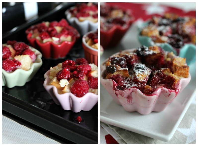 Brotpudding mit Himbeeren und weißer Schokolade - Sasibella