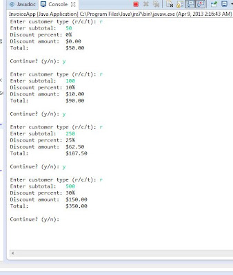 Java and Programming: Invoice Application Java Program