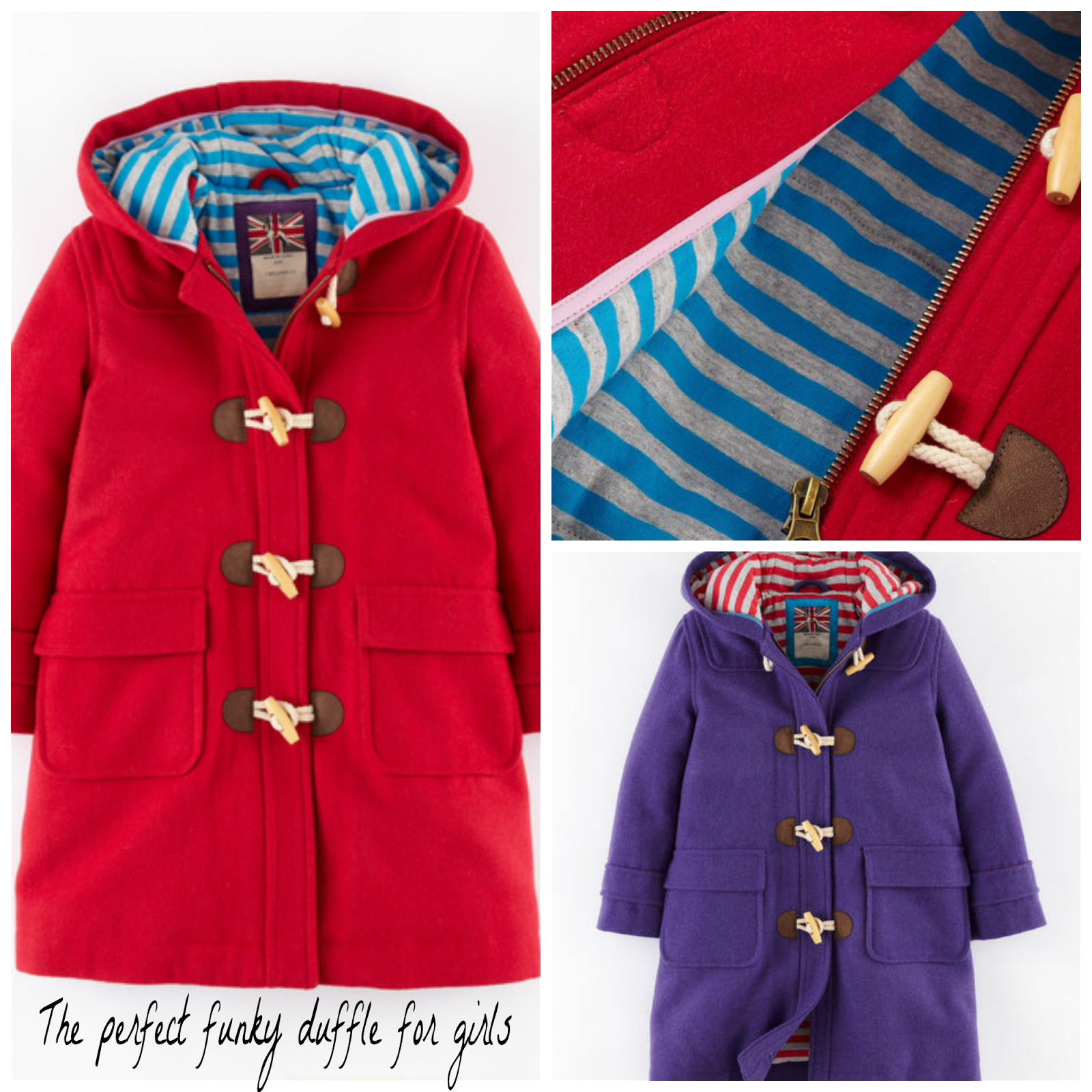 , The Perfect Bright Winter Duffle Coat for Girls
